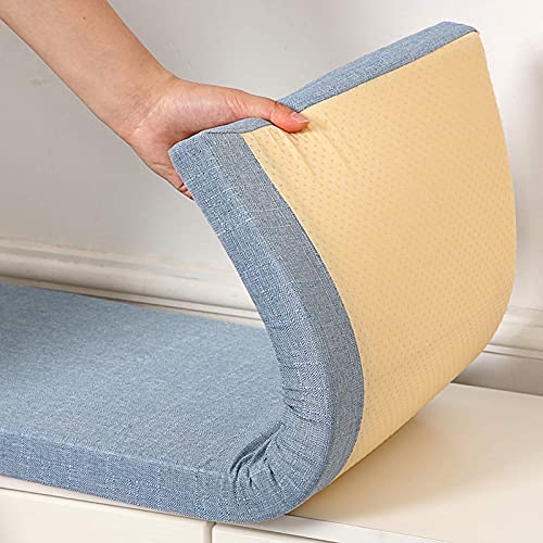 SFFD Cojín Rectangular Cojín de Banco Cojín Deslizante para Zapatos a lo Largo del Taburete para Silla Interior Cojín hacia afuera a lo Largo del cojín para sofá Cojines de Esponja Blanda Cojín d