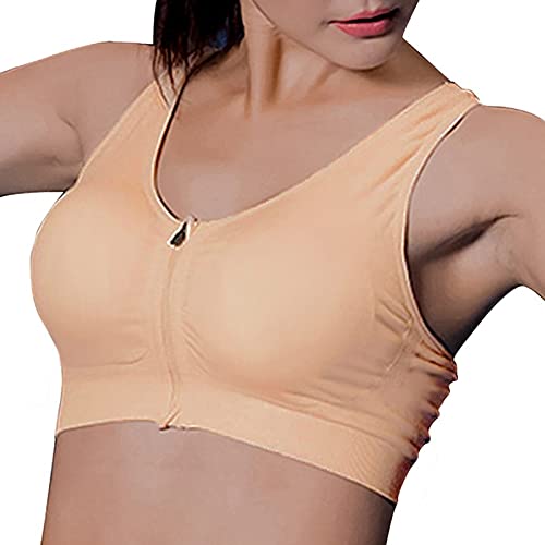 Sfit Sujetador Deportivo Mujer 2/3Pack Cierre Delantero Cremallera de Apertura Frontal Sujetador Alto ImpactoAlmohadilla Extraíble Sin Llantas Cómodo Ropa Mujer para Entrenamiento Yoga Físico