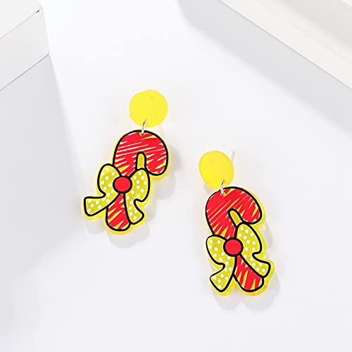 Sharplace Pendientes de botón de Navidad Creativo Dulce cuelga Joyería de botón de Dibujos Animados Lindo para Navidad - Muleta, 0.91 × 2.17 Pulgadas