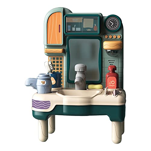 sharprepublic Juegue Juguetes de Baño con Lavabo de Agua, Lavabo de Tocador, Juguetes para Niños - Verde B