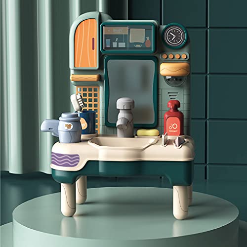 sharprepublic Juegue Juguetes de Baño con Lavabo de Agua, Lavabo de Tocador, Juguetes para Niños - Verde B