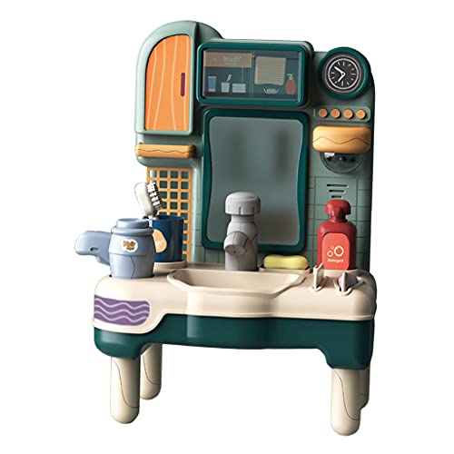 sharprepublic Juegue Juguetes de Baño con Lavabo de Agua, Lavabo de Tocador, Juguetes para Niños - Verde B