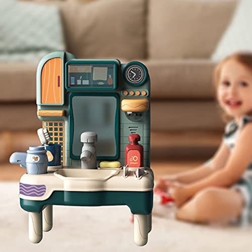 sharprepublic Juegue Juguetes de Baño con Lavabo de Agua, Lavabo de Tocador, Juguetes para Niños - Verde B