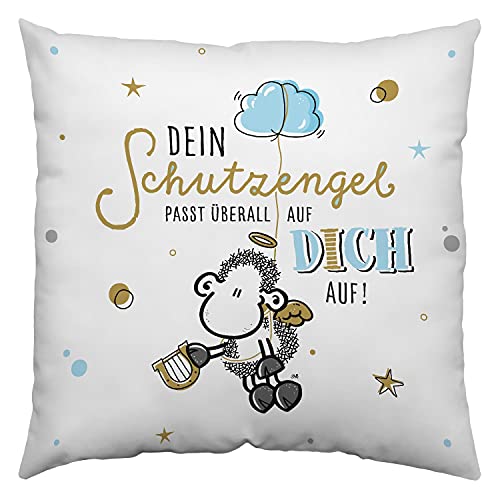 Sheepworld 47241 - Cojín Reversible (poliéster, 40 x 40 cm), diseño de ángel de la Guarda