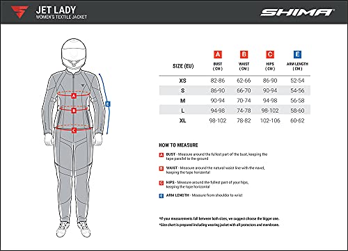 SHIMA JET Chaqueta Moto Mujere -Transpirable Cazadora Moto Malla de Verano Hombre con Membrana Impemeable, Protectores CE Espalda, Hombros, Codos, Ajuste de la Anchura (Negro, S)