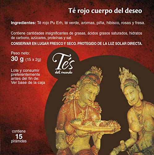 Ship - Té Rojo Cuerpo del Deseo - Infusión con 15 Pirámides - Contiene Propiedades Digestivas - Sabor Dulce - Infusión Digestiva - Aporta Bienestar y Tranquilidad