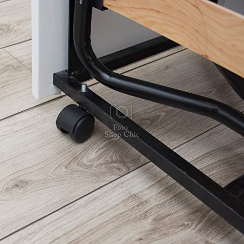 Shop Chic - Mueble cama individual color blanco abatible plegable de madera con ruedas con somier y somier completo con listones y colchón de alta densidad de 10 cm de grosor