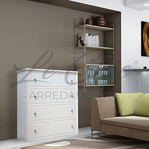 Shop Chic - Mueble cama individual color blanco abatible plegable de madera con ruedas con somier y somier completo con listones y colchón de alta densidad de 10 cm de grosor