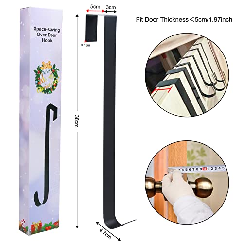 Shorant 38CM Colgador Corona Navidad Gancho de Puerta para Colgar Gancho Individual Puerta Ganchos Multiusos para Decoración de Puertas, para Coronas y Guirnaldas, Decoración de Bodas