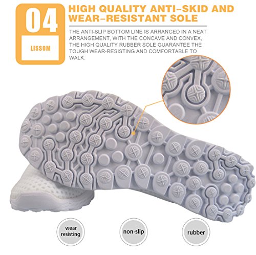 Showudesigns Zapatos Enfermera Zapatillas Sanitarias Mujer Deportivas Ligeras Transpirables Cómodas Zapatillas de Linda Enfermera Corgi Trabajar Zapatos Planos de Malla Blanco 40