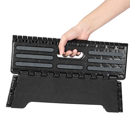 SHYEKYO Taburete para bañera, Taburete Plegable, portátil, Negro, de plástico, con escalón, Capacidad de Carga de 300 LB, Taburete para baño, para Coche/bañera/Entrada
