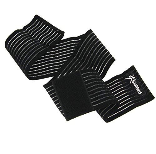 SiaMed 2 vendas deportivas para levantamiento de pesas con cierre de velcro para hombre y mujer, derecha e izquierda