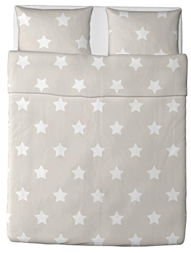 Sibiles - Colcha Bouti Primavera Verano Estampada Estrellas Todas Medidas de Cama (180x270 cm - Cama 90, Beige)