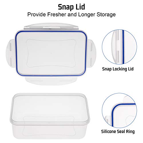 SIKITUT Recipientes de Plástico para Comida,Set de Contenedores de Alimentos,Recipientes Herméticos 8 Piezas,Apto para Lavavajillas, Microondas y Congelador, A Prueba de Fugas, Sin BPA