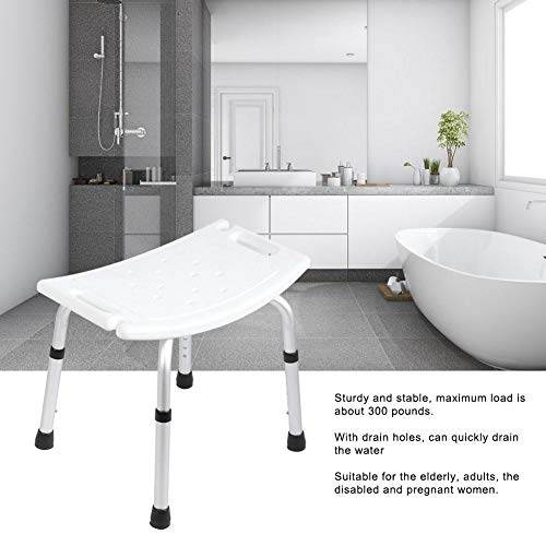 Silla de baño, Medicina Ajustable Bañera Sillas de Ducha para Ancianos discapacitados Mujer Embarazada Baño Herramienta de Seguridad Blanco
