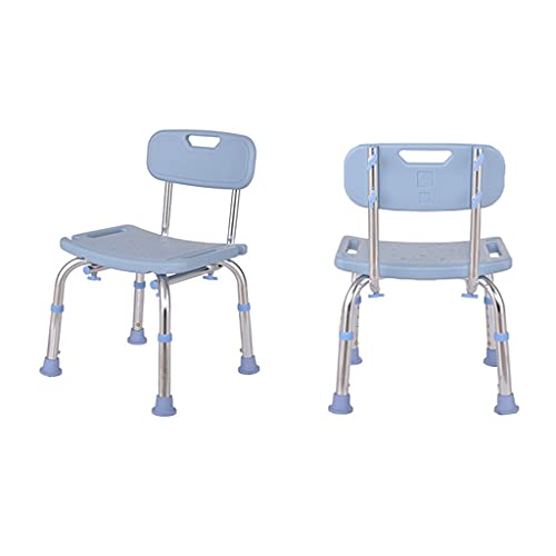 Silla De Ducha Con Espalda Removible Y Mango Incorporado, Taburete De Ducha De 330 Libras Con 5 Alturas Ajustables, Silla De Asiento De Baño Antideslizante Para Ancianos Y(Size:con espalda,Color:Azul)