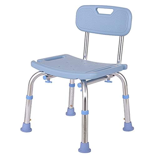 Silla De Ducha Con Espalda Removible Y Mango Incorporado, Taburete De Ducha De 330 Libras Con 5 Alturas Ajustables, Silla De Asiento De Baño Antideslizante Para Ancianos Y(Size:con espalda,Color:Azul)