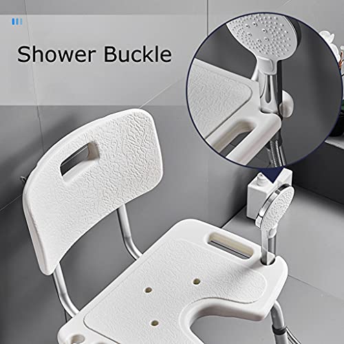 Silla De Ducha De Alta Resistencia con Espalda Y Mango Incorporado, Asiento Antideslizante Libre Y Tapete Trasero, Asiento De Ducha De Tipo U para Discapacitados, Personas Mayores