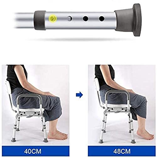 Silla de Ducha Portátil para Personas Mayores Sill Swivels Altura ajustable del asiento de la silla de baño portátil con los brazos y la espalda, se aplica a adultos mayores y ayudas for taburetes de