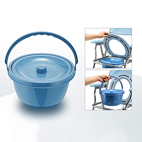 Silla De Inodoro Plegable, Asiento De Inodoro PortáTil Al Lado De La Cama, Asiento De Inodoro Cuarto De BañO Con Inodoro, ProteccióN Contra Salpicaduras Y Los Apoyabrazos, 440 Libras, Azul