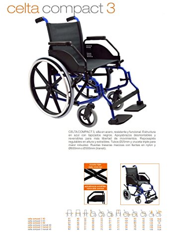 SILLA DE RUEDAS CELTA COMPACT 3 ANCHO 64-43 RUEDAS DE 300 mm