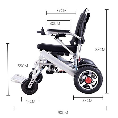Silla de ruedas eléctrica N / A ligera con respaldo reclinable y motor dual potente portátil de transporte para personas con movilidad de personas mayores y discapacitadas