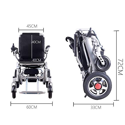 Silla de ruedas eléctrica N / A ligera con respaldo reclinable y motor dual potente portátil de transporte para personas con movilidad de personas mayores y discapacitadas