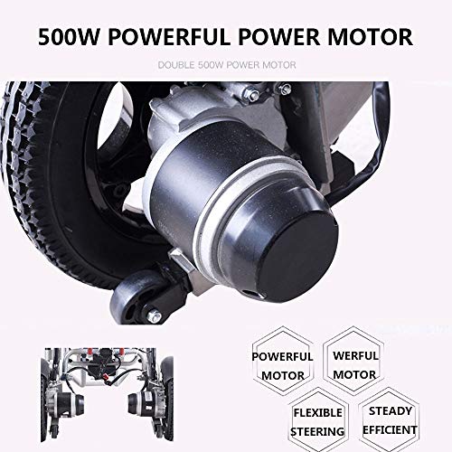 Silla de ruedas eléctrica N / A ligera con respaldo reclinable y motor dual potente portátil de transporte para personas con movilidad de personas mayores y discapacitadas