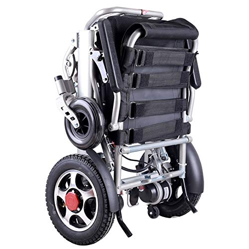 Silla de ruedas eléctrica N / A ligera con respaldo reclinable y motor dual potente portátil de transporte para personas con movilidad de personas mayores y discapacitadas