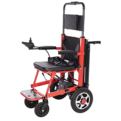 Silla de Ruedas eléctrica para Subir escaleras Silla de Ambulancia Plegable portátil Herramientas para discapacitados Mayores Freno electromagnético Marco de aleación de Aluminio de Tres Motores