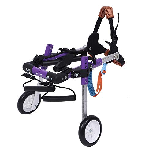 Silla de Ruedas para Perros, Dos Ruedas Silla de Ruedas Ajustable para Perros Silla de Ruedas de rehabilitación de extremidades traseras para Mascotas para Perros Rehabilitación de Patas Tras(XS-#1)