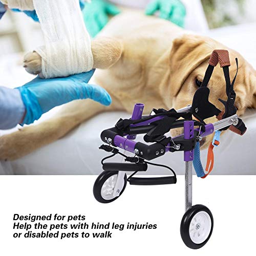 Silla de Ruedas para Perros, Dos Ruedas Silla de Ruedas Ajustable para Perros Silla de Ruedas de rehabilitación de extremidades traseras para Mascotas para Perros Rehabilitación de Patas Tras(XS-#1)