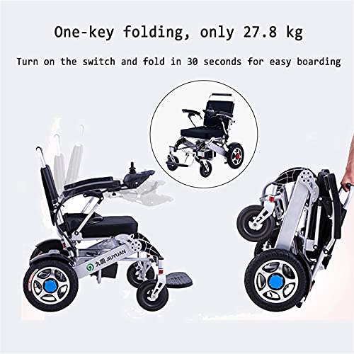 Silla de ruedas Silla de ruedas eléctrica inteligente Scooter eléctrico para discapacitados Ancianos Ancianos Coche de viaje Plegable completamente automático Sillas de ruedas ligeras Marco de cuatro