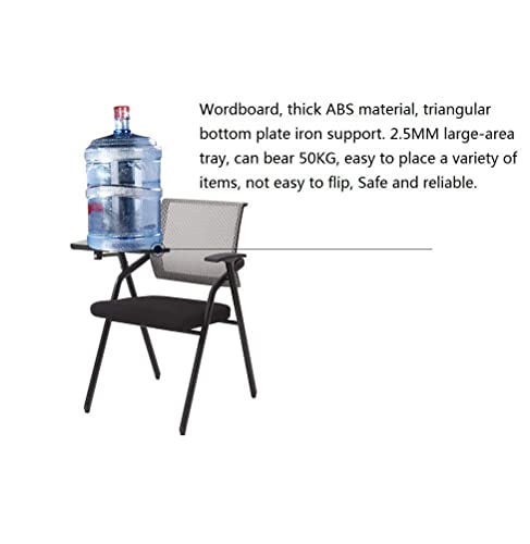 Silla plegable de la red Silla plegable Tablero de escritura Tablero de entrenamiento Presidentes de oficina con brazos y soporte trasero Plegable y fácil de la tienda for visitantes y conferencias (C