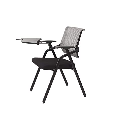 Silla plegable de la red Silla plegable Tablero de escritura Tablero de entrenamiento Presidentes de oficina con brazos y soporte trasero Plegable y fácil de la tienda for visitantes y conferencias (C
