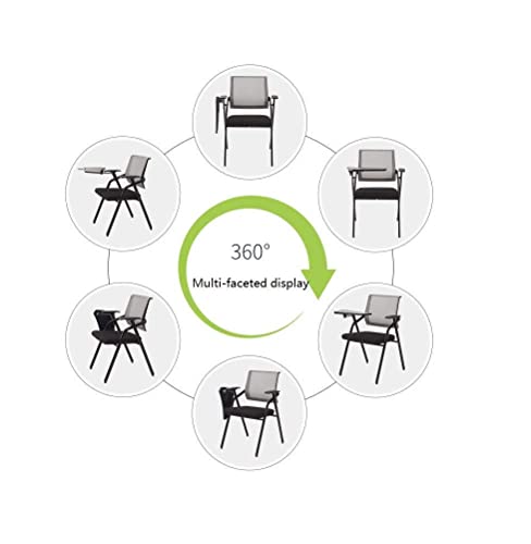 Silla plegable de la red Silla plegable Tablero de escritura Tablero de entrenamiento Presidentes de oficina con brazos y soporte trasero Plegable y fácil de la tienda for visitantes y conferencias (C