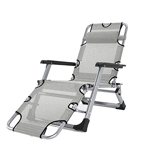 Silla Plegable, Liviana Y Duradera, Cubierta De Jardín, Silla Reclinable Plegable, Sillón De Oficina, Silla Plegable Para Exteriores, Cama Para Siesta Simple, Cama Para Hospital (Color: Gris) (Color: