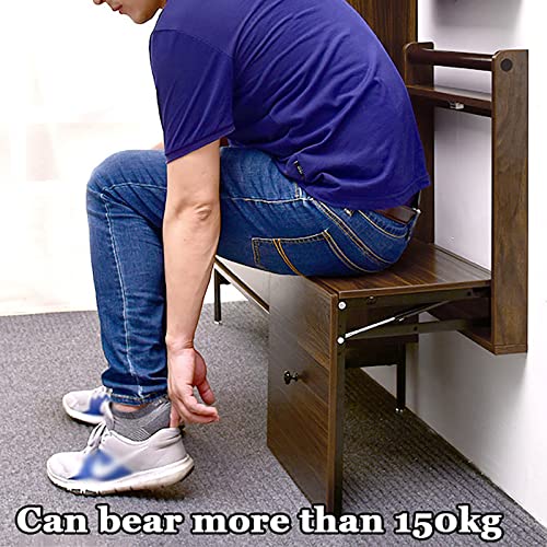 Silla Plegable Pared-montado Taburete Para Cambiar Zapatos,Ultra-delgada Pared Taburete Plegable,Invisible Entrada Banco De Zapatos,Madera Maciza Escabels Ahorrando Espacio Para Pa-Madera 38.5x38.5x6c