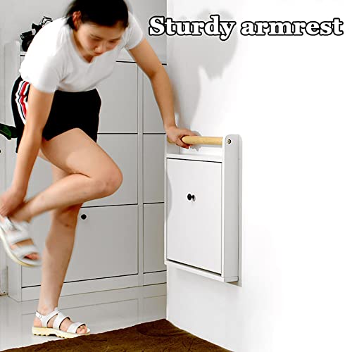 Silla Plegable Pared-montado Taburete Para Cambiar Zapatos,Ultra-delgada Pared Taburete Plegable,Invisible Entrada Banco De Zapatos,Madera Maciza Escabels Ahorrando Espacio Para Pa-Madera 38.5x38.5x6c
