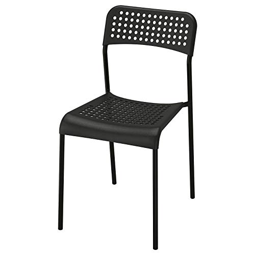 Sillas de acero con patas modernas y probadas, apilables, para uso en la cocina, oficina, color negro