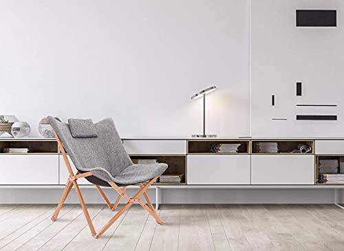 Sillas de Jardin Diseño de Mariposa Sillón Reclinable Silla Plegables Moderno Acolchado para Exterior y Interior Terraza Camping Gris Claro
