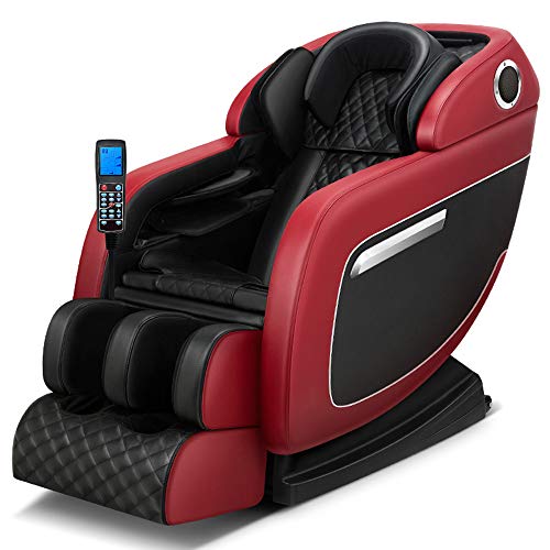 Sillón De Masaje, Gravedad Cero Cuerpo Completo Sillón Eléctrico Shiatsu Sillón Reclinable Con Terapia De Calor Incorporada Sistema De Masaje De Aire Con Rodillo De Pie SL-Track Stretch Altavoz Blue