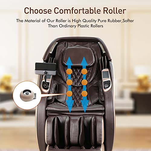 Sillón Masajeador Manos Robóticas 3D con Pistas SL,SUFUL Función Calor en la Espalda Sillón de Masaje y Relax con Posición a Gravedad Cero,Masaje por Compresión de Aire Sillones Orejeros(Oro Rosa)