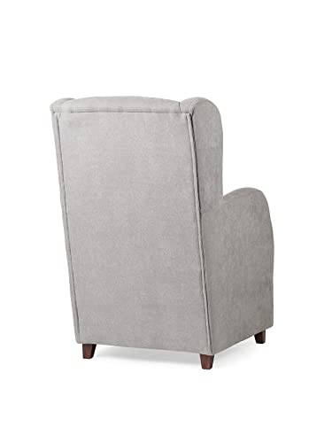 Sillón Orejero Estrecho. Especial Ancho: 67 cm. Medidas 107x80x67 cm. Tela Antimanchas (Gris)