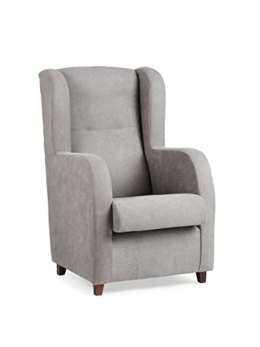 Sillón Orejero Estrecho. Especial Ancho: 67 cm. Medidas 107x80x67 cm. Tela Antimanchas (Gris)