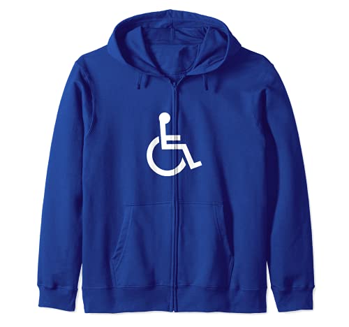 Símbolo de minusválidos de color azul y blanco clásico Sudadera con Capucha