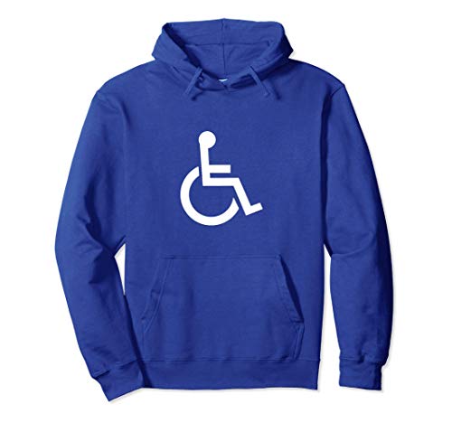 Símbolo de minusválidos de color azul y blanco clásico Sudadera con Capucha