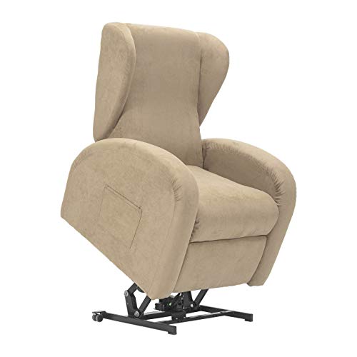 SIME - Levanta Personas Sillón con inclinación combinó 1 Motor Lola-1 M-MICAM Camel Microfibra CE Médica