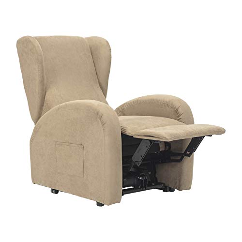 SIME - Levanta Personas Sillón con inclinación combinó 1 Motor Lola-1 M-MICAM Camel Microfibra CE Médica