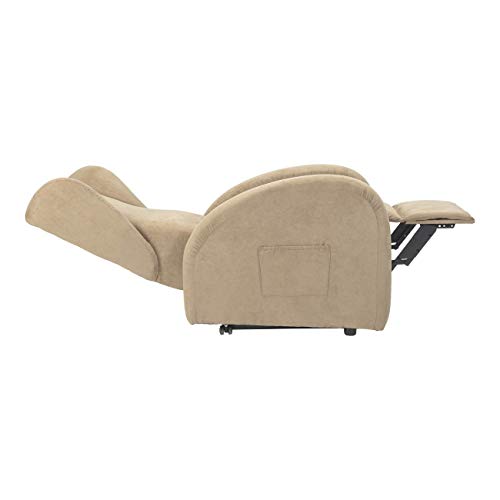 SIME - Levanta Personas Sillón con inclinación combinó 1 Motor Lola-1 M-MICAM Camel Microfibra CE Médica